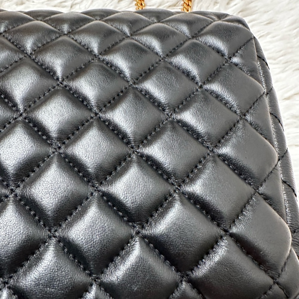 Versace Black Quilted Crossbody Bag with Gold Accents - Picture 6 of 17